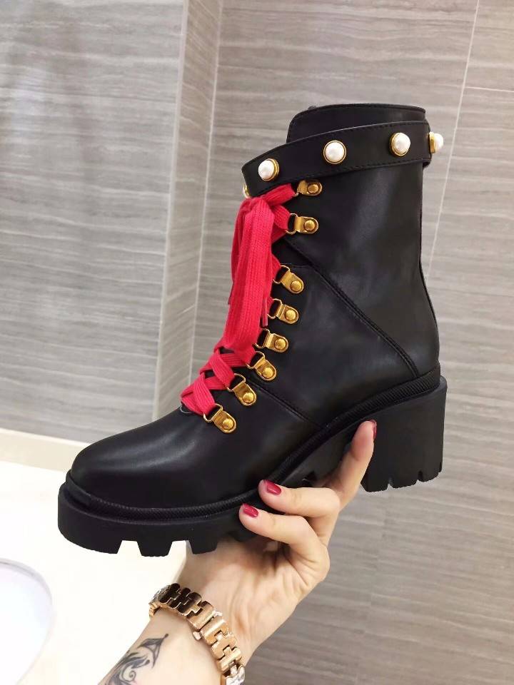 Gucci Ankle Boots Black real leather with top original quality 2022 - Click Image to Close